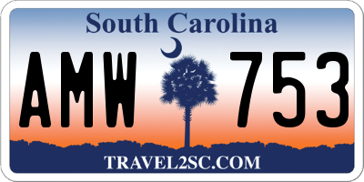 SC license plate AMW753