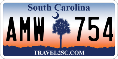 SC license plate AMW754