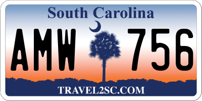 SC license plate AMW756
