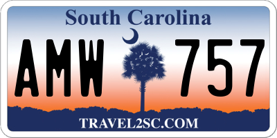 SC license plate AMW757