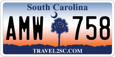 SC license plate AMW758