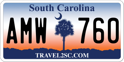 SC license plate AMW760