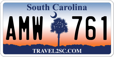 SC license plate AMW761