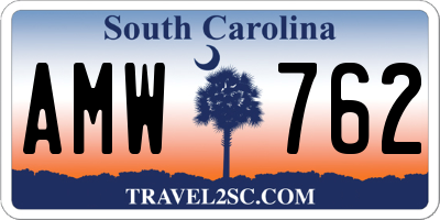 SC license plate AMW762