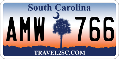 SC license plate AMW766