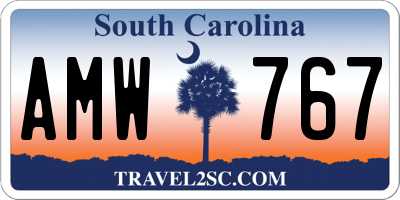 SC license plate AMW767