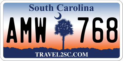 SC license plate AMW768