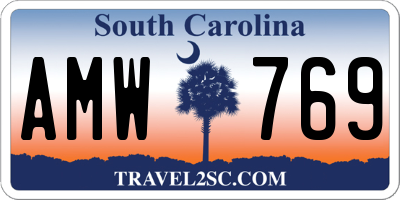 SC license plate AMW769
