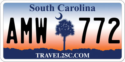 SC license plate AMW772