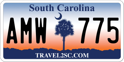 SC license plate AMW775