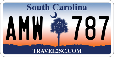 SC license plate AMW787