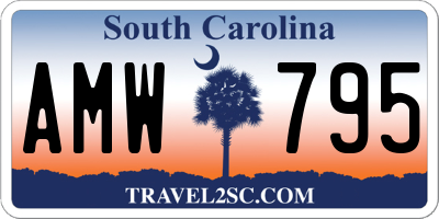 SC license plate AMW795