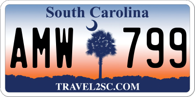 SC license plate AMW799