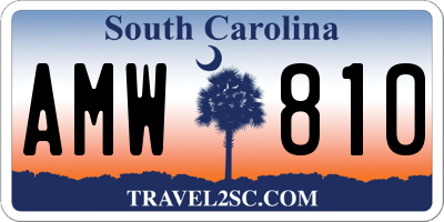 SC license plate AMW810