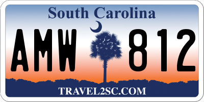 SC license plate AMW812