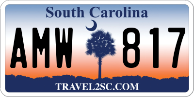SC license plate AMW817