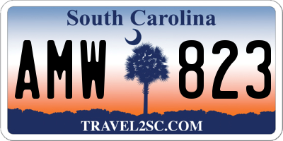 SC license plate AMW823