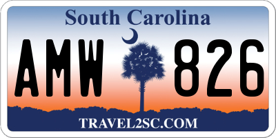 SC license plate AMW826