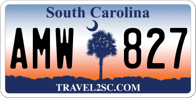 SC license plate AMW827