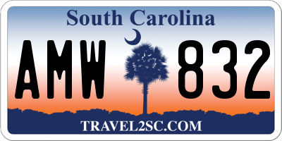 SC license plate AMW832