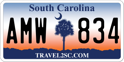 SC license plate AMW834