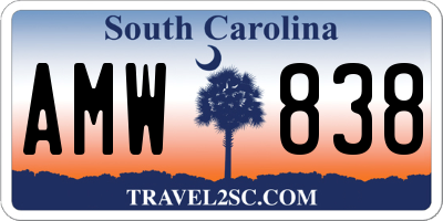 SC license plate AMW838