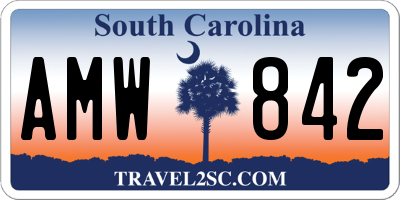 SC license plate AMW842