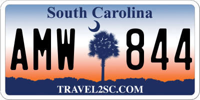 SC license plate AMW844