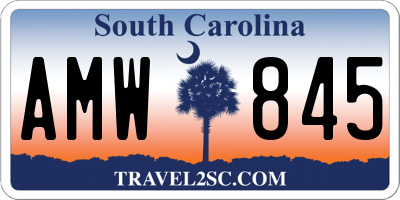 SC license plate AMW845