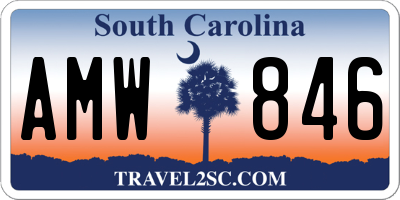 SC license plate AMW846
