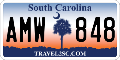 SC license plate AMW848
