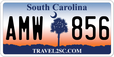 SC license plate AMW856