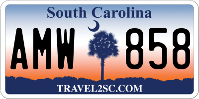SC license plate AMW858