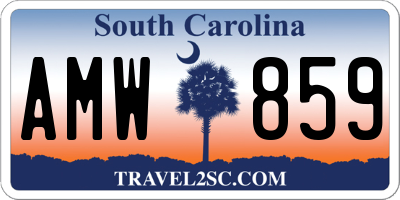 SC license plate AMW859