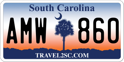 SC license plate AMW860