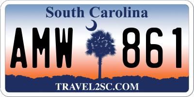 SC license plate AMW861