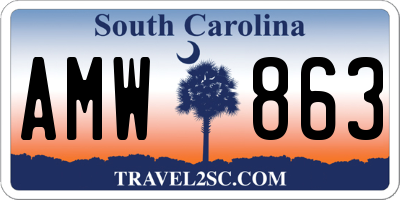 SC license plate AMW863