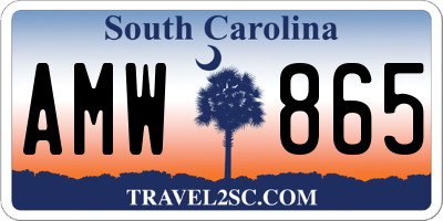 SC license plate AMW865