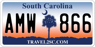 SC license plate AMW866
