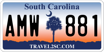 SC license plate AMW881