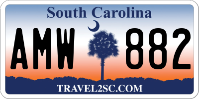SC license plate AMW882
