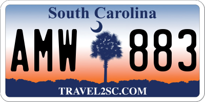 SC license plate AMW883