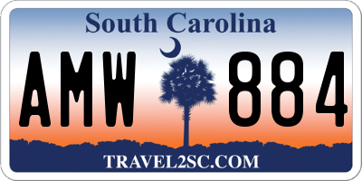 SC license plate AMW884