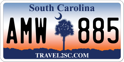 SC license plate AMW885