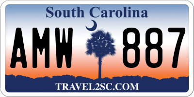 SC license plate AMW887