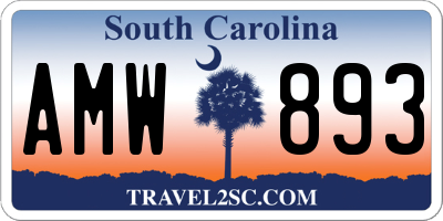 SC license plate AMW893