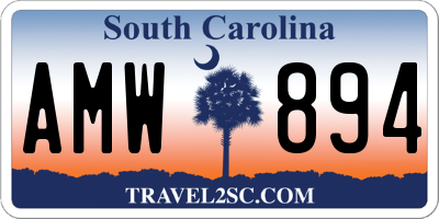 SC license plate AMW894
