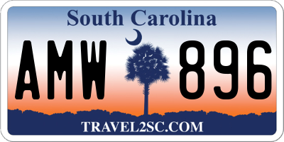 SC license plate AMW896