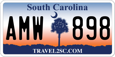 SC license plate AMW898
