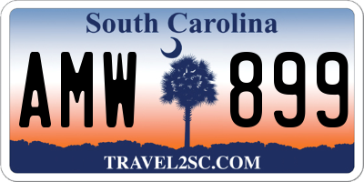 SC license plate AMW899